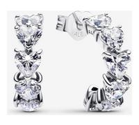 Pandora Créoles Ouvertes Cœurs Scintillantes one size