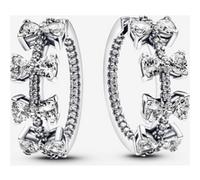 Pandora - Boucles d'oreilles créoles ornées de nœuds scintillants - Femme - Accessoires - Blanc - Taille: ONE Size