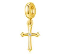 Pandora Croix Charm 925 Argent Sterling Or Cross Perle Chrétien Charms pour Bracelet Pendentif Bijoux Religieux Cadeaux pour Femmes