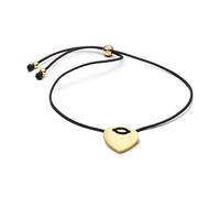 PANDORA Cœur gravé cordon noir fermeture coulissante avec alliage plaqué or 14 carats, taille : 28 cm, 564420C01-2