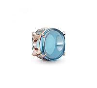 Pandora Breloque Cabochon bleu ovale 789309C01 rosé
