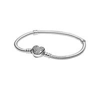 Pandora Disney Bracelet chaîne serpent en argent sterling avec fermoir Mickey et zircone cubique transparent, 21