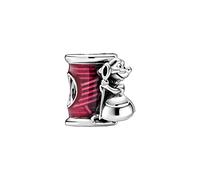 Pandora Disney Cendrillon Suzy Mouse Aiguille et fil Charm Argent sterling 12 x 11,2 x 8,3 mm (T/H/B), taille unique, Métal précieux, Zircone cubique