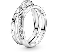 Pandora Dreifach gekreuzter Pavé-Ring 199057C01 Bague pour femmes