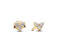 Pandora Timeless Clous d’oreilles Cœur en métal plaqué or 14 carats avec zircones cubiques