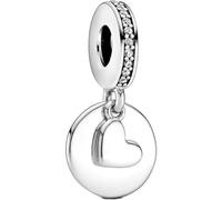 PANDORA 799212C01 Ornement engravable en argent sterling avec zircon cubique clair 799212C01, taille unique, Métal, Pas de gemme