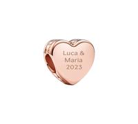 PANDORA Engravable Heart 14k Rose Gold-Plated Charm