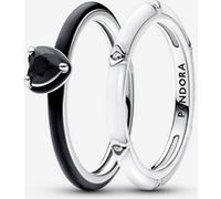 Pandora Ensemble de Bagues Cœur Chakra Noir et Blanc Pandora ME one size