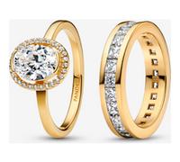Pandora Ensemble de Bagues Éternité & Halo Ovale Scintillant one size