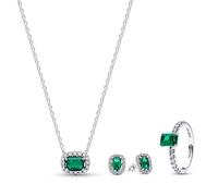 PANDORA Ensemble de bijoux, lot collier, boucles d'oreilles, bague