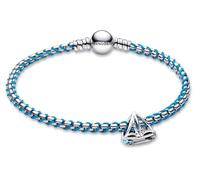 PANDORA Ensemble de bijoux pour femme : Bracelet avec breloque voilier, turquoise, argent 925, idée cadeau sur le thème nautique 28903 19 cm