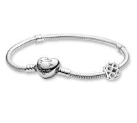 PANDORA Ensemble de bijoux pour femme : Bracelet cœur avec breloque infini, argent sterling 925, symbole d’amour éternel 28918 20 cm