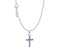 PANDORA Ensemble de bijoux pour femme : collier avec pendentif croix pierres bleues, argent sterling 925, une belle idée cadeau, facile à assortir au quotidien 21019