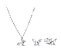PANDORA Ensemble de bijoux pour femme : collier et boucles d'oreilles papillon, argent, lot, cadeau tendance pour les occasions spéciales et le quotidien 21536
