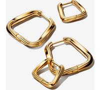 Pandora Ensemble de Boucles d’Oreilles Triangulaires Torsadées one size