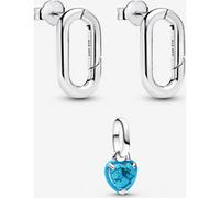 Pandora Ensemble de Clous d'Oreilles & Mini Cœur Turquoise