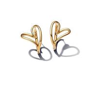 Pandora Essence 263807C00 Boucles d'oreilles créoles en forme de cœur en argent sterling avec alliage plaqué or, 24,5x25,9x19,7 mm, Argent sterling, Pas de gemme