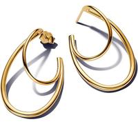 Pandora Essence 263870C00 Boucles d'oreilles créoles doubles en argent sterling plaqué or 14 carats