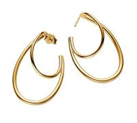 Pandora Essence 263870C00 Boucles d'oreilles créoles doubles en argent sterling plaqué or 14 carats