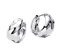 Pandora Essence 293874C00 Boucles d'oreilles créoles ondulées en argent sterling