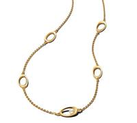 Pandora Essence 363883C01-45 Collier en argent sterling plaqué or 14 carats avec perle de culture ovale et traitée de forme organique, taille : 45 cm