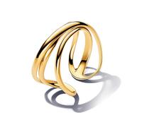 Pandora Essence Bague ouverte triple en métal plaqué or 14 carats