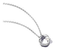 Pandora Essence Collier en argent sterling avec perle de culture d’eau douce traitée blanche, 45
