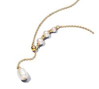 Pandora Essence Colliers en métal plaqué or 14 carats avec perles de culture d’eau douce traitées blanches, 65