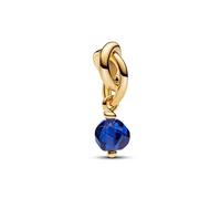 Pandora Faceted Blue Eternity Circle Dangle Charm 763462C09, taille unique, Or jaune, Cristal