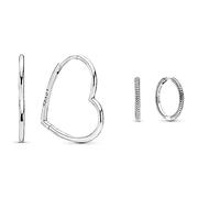 Pandora Femme Argent Créoles - 297822 & Pendientes Pandora Moments 299532C00 aro charm