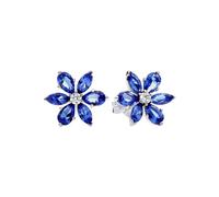 Pandora Boucles d'oreilles Herbier 292407C01 Argent 925 Cristal Bleu Femme