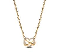 Pandora Collier Cœur Infini Scintillant 362666C01 – Plaqué or 14 carats, zircones cubiques 50 cm