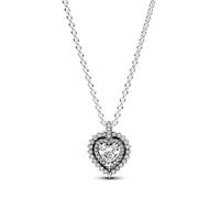 Pandora Collier Timeless 393099C01-45 Cœur en argent sterling, zircones cubiques transparentes