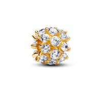 Pandora Moments Breloque ronde 763234C01 Plaqué or 14 carats, zircones cubiques transparentes