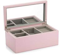Pandora Grande boîte à bijoux en MDF avec cuir synthétique de couleur rose, dimensions : env. 16 cm x 29 cm x 11,5 cm, A005, 16x29x11,5, Bois d'ingénierie, Pas de pierre précieuse