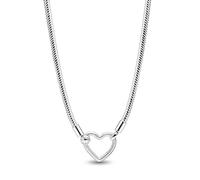 Pandora Heart Closure Snake Chain Necklace 393377C00, 45 cm, Argent sterling, Pas de gemme