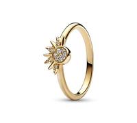 Pandora Bague Moments Céleste Soleil Scintillant – plaqué or 14 carats, zircones cubiques, taille 52