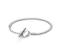 Pandora Icons Bracelet maille serpent en argent sterling, fermoir en T cœur, 17