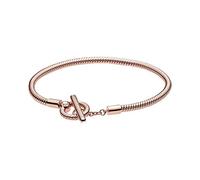 Pandora Icons Bracelet maille serpent en métal plaqué or rose 14 carats, fermoir en T, 20