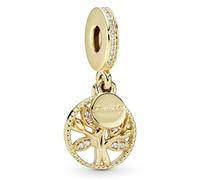 Pandora Icons Charm pendant Arbre de vie en métal plaqué or 14 carats avec zircones cubiques transparentes