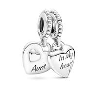 Pandora Icons Charm pendant séparable Tante et Nièce et cœurs en argent sterling