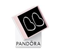 Pandora Boucles d'oreilles Créoles cœur asymétrique en argent Taille unique