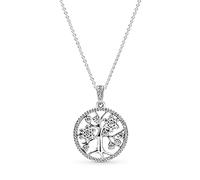 Pandora Icons Pendentif Arbre de vie en argent avec zircones cubiques transparentes et collier