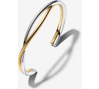 Sterling Silver and 14k Gold-Plated Open Bangle