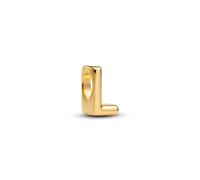 PANDORA Lettre L Alphabet Mini Charm en argent sterling plaqué or 14 carats, compatible Moments, dimensions : 6,3 x 8,2 x 4,9 mm, 763958C00