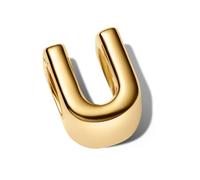 PANDORA Lettre U Alphabet Mini Charm en argent sterling plaqué or 14 carats Compatible Moments Dimensions : 6,1 x 8,2 x 6,4 mm 763967C00