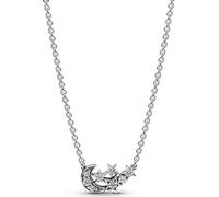 PANDORA Lune et étoiles collier en argent 925 avec zirconium