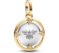 Pandora Breloque médaillon Abeille ME 763417C01 - Argent sterling, plaqué or, zircone