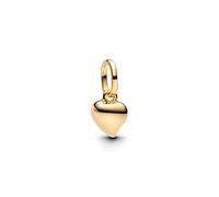 Pandora Mini-breloque cœur 763691C00 – Argent plaqué or – Compatible Moments et ME