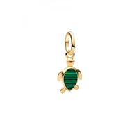 Pandora ME 763823C01 Mini breloque en forme de tortue verte avec malachite et argent sterling plaqué or 14 carats Compatible avec les pendentifs Me and Moments, 2,1x13,3x7,7 mm, Argent sterling